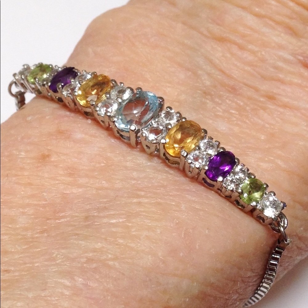 Gemstone Bolo Bracelet 4 CTs